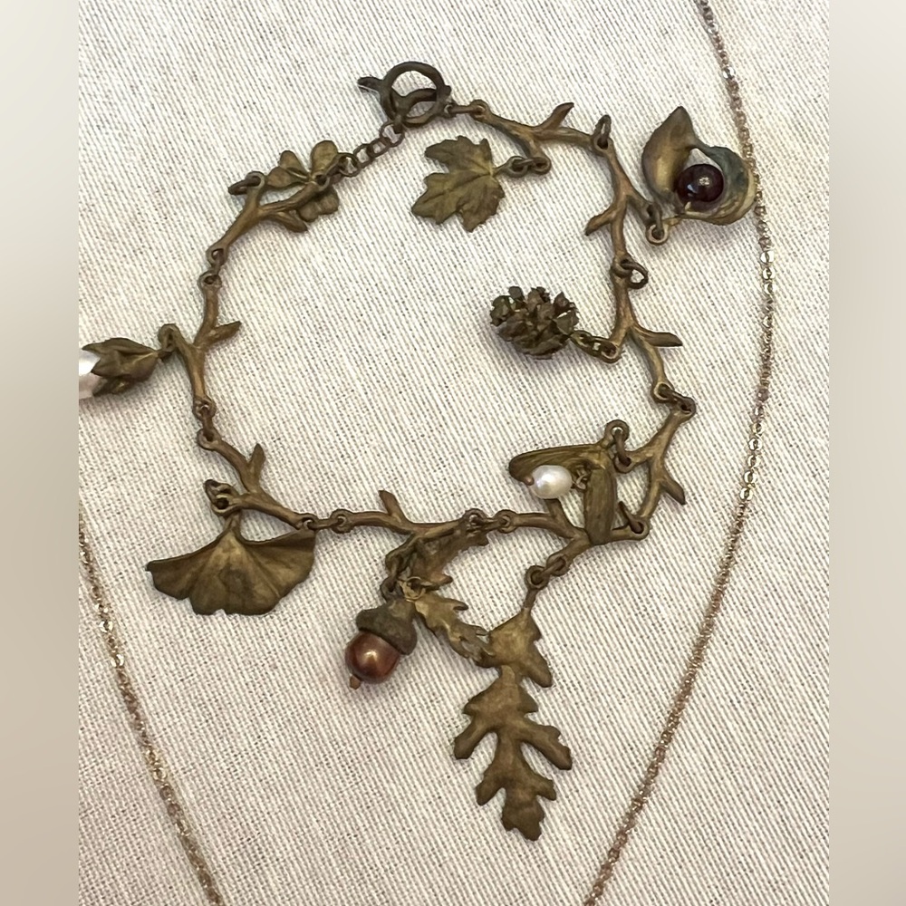 Complete Michael Michaud Handcrafted Bronze Acorn & Oak Jewelry 4pc Set - Picture 4 of 5